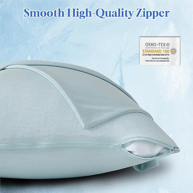 CHOSHOME Cooling Pillow Cases Zipper Pillow Covers Q-Max > 0.45 Zippered - Image 4
