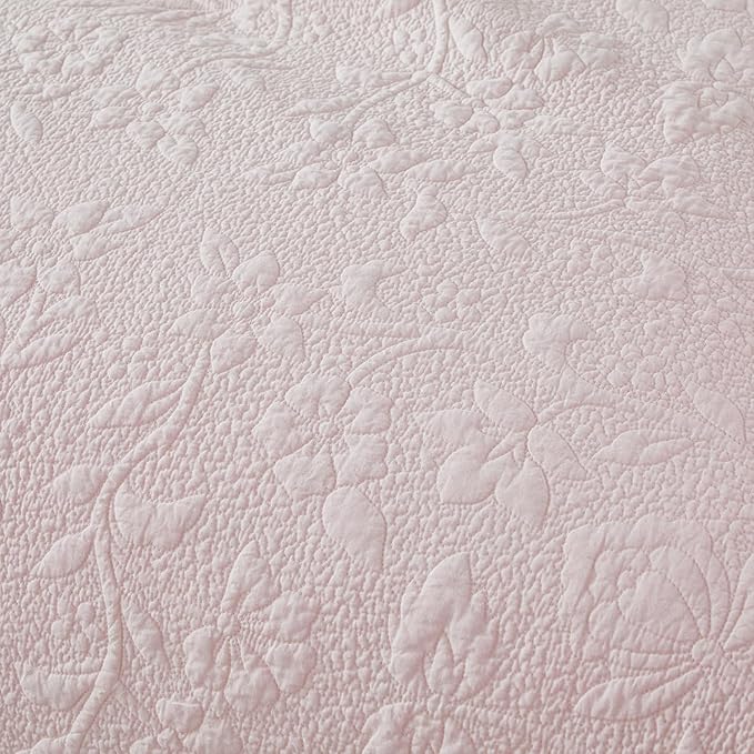 Brandream Queen Size Quilt Set Cotton Light Pink Quilts Shabby Chic Bedding - Image 9