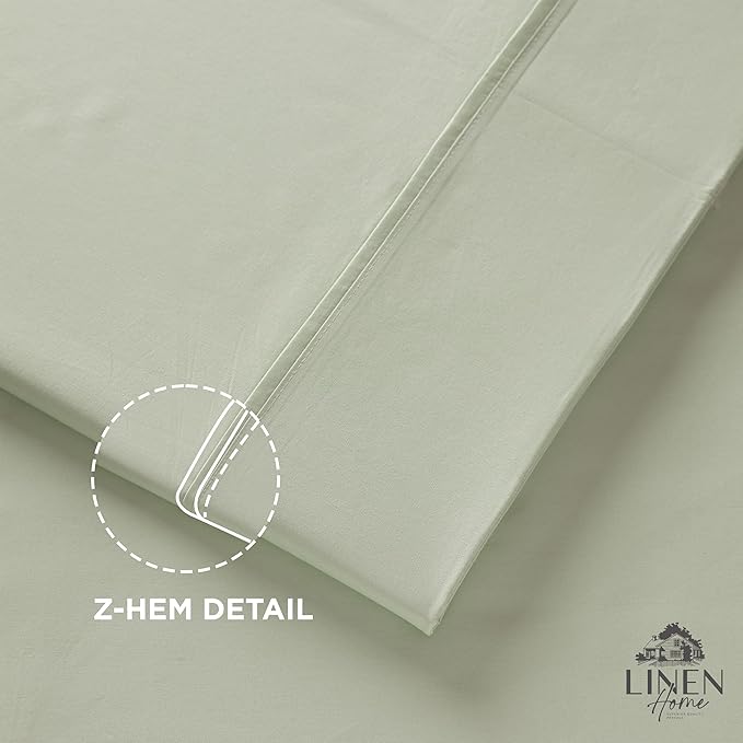 Linen Home 100% Cotton Percale 1 Flat Sheet, King Size - Image 3