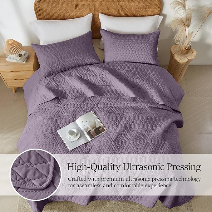 akkialla Twin Quilt Set, Boho Geometric Pattern, Soft All-Season Bedding - Image 3
