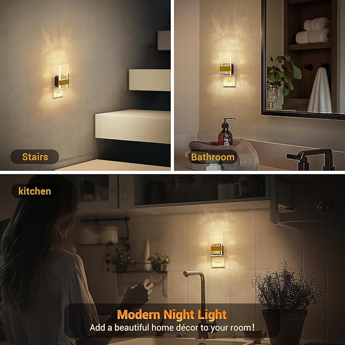 JandCase Night Lights Plug into Wall, Dusk to Dawn Sensor, 3000K Soft White LED - Image 6