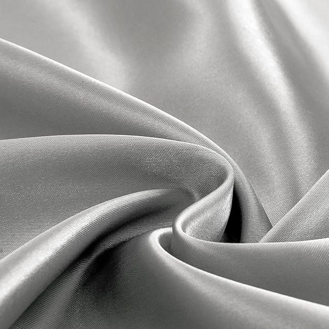 Homiest Light Grey Satin Fitted Sheet King Size, Deep Pocket, Luxury & Ultra - Image 5