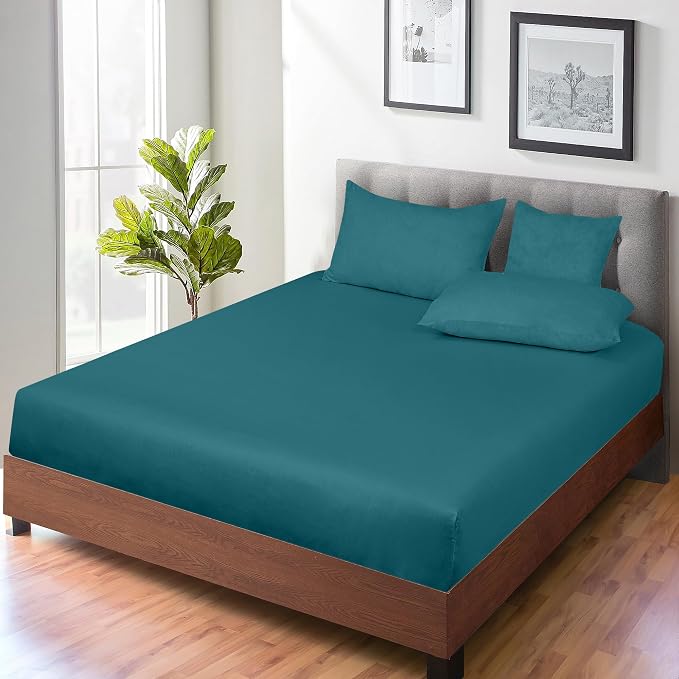 ROYALE LINENS 300 Thread Count 100% Long Staple Combed Cotton Fitted Sheet Queen - Image 6