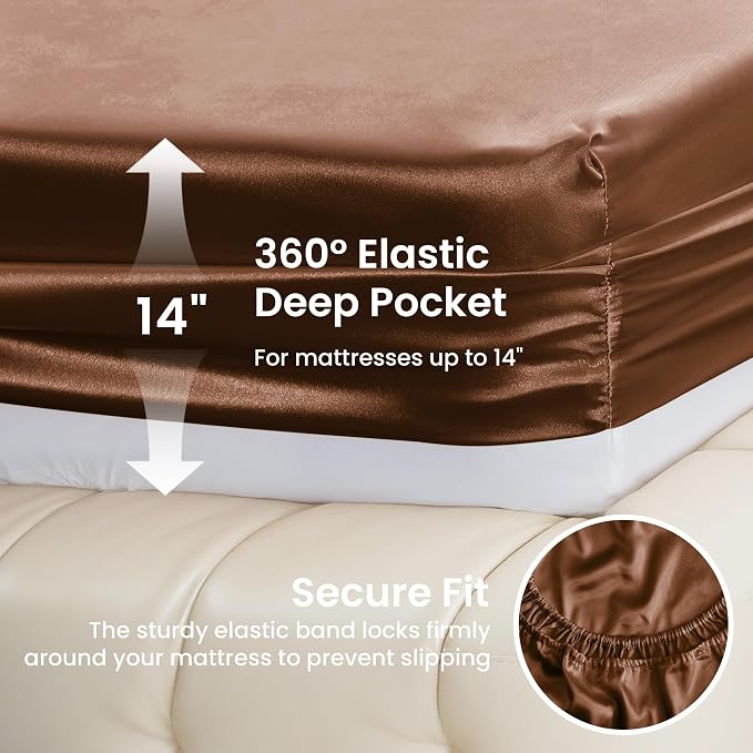 Love's cabin Twin XL Satin Sheet Sets - Image 4