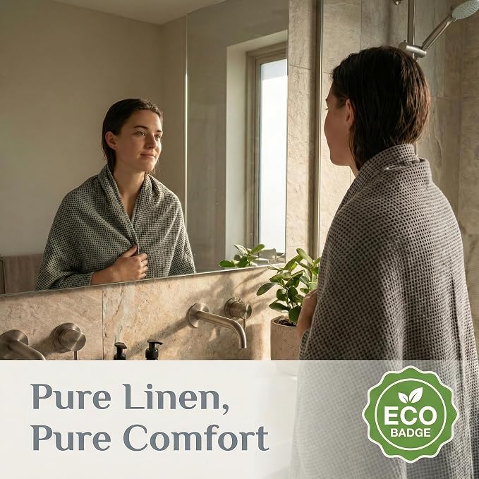 Pure 100% Linen Bath Towel - Image 5