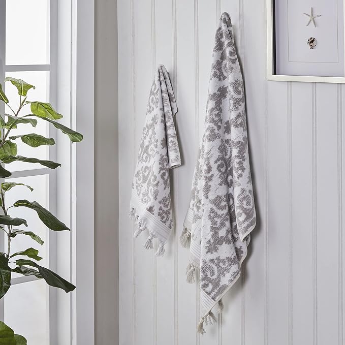 SKL Home Mirage Fringe 100% Turkish Cotton Hand Towel, 16x26 in - Image 5