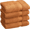 SUPERIOR Egyptian Cotton Pile Hand Towel Set of 4, Ultra Soft Luxury Towels by SUPERIOR