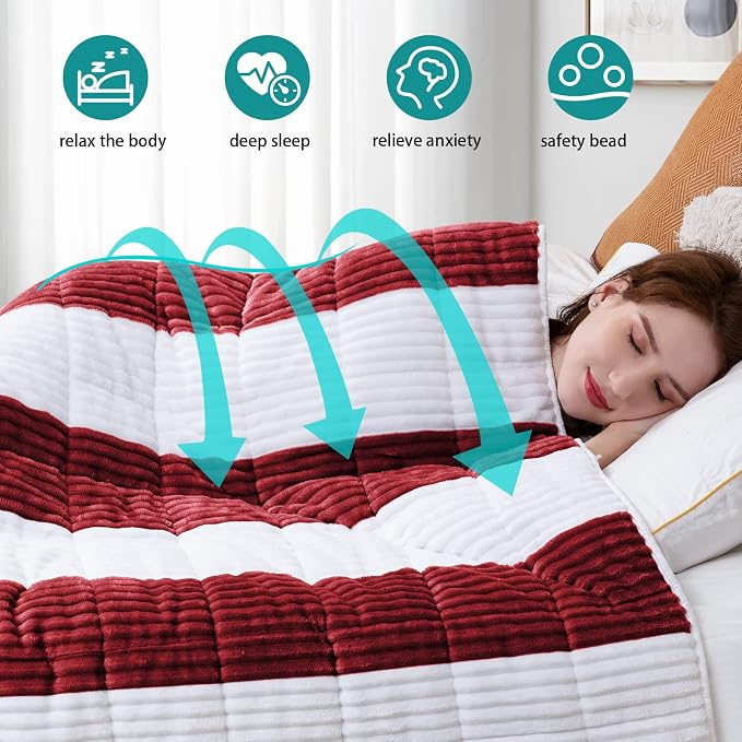 Sherpa Weighted Blanket for Adults 15lbs, Twin Full Size Fuzzy Heavy Throw - Image 2