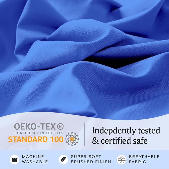 LuxClub 3 PC Twin Sheet Set, Deep Pockets Wrinkle Free Cooling Bed Sheets Hotel - Image 5