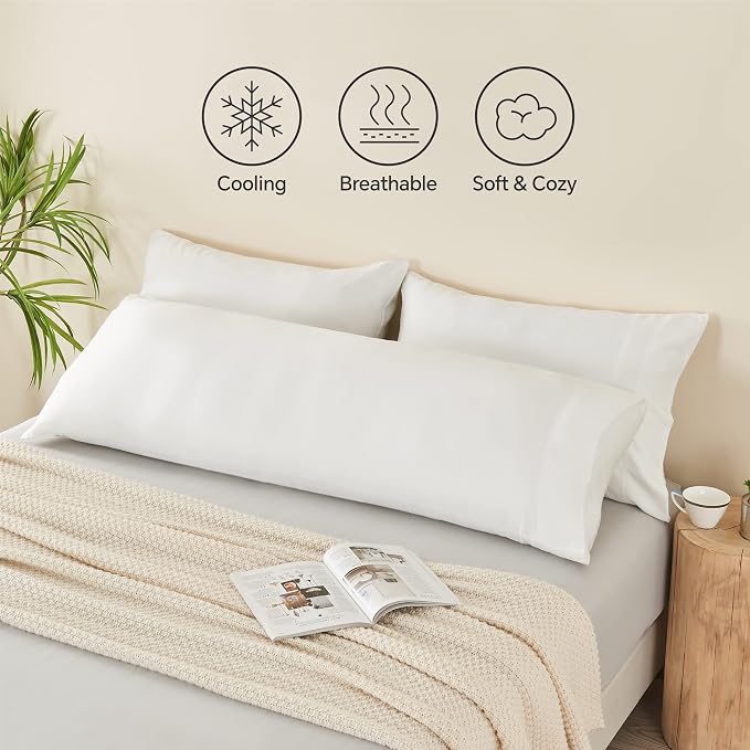 BEDELITE Body Pillow Cover, Rayon Made from Bamboo, Cooling Body Pillow - Image 5