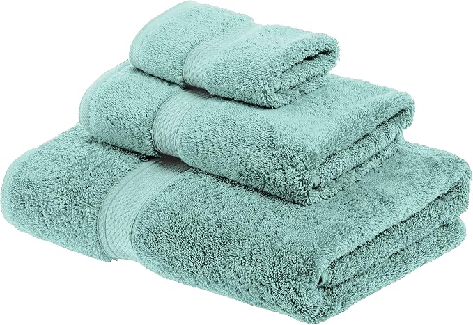 SUPERIOR Egyptian Cotton Pile 3 Piece Towel Set, Includes 1 Bath, 1 Hand by SUPERIOR