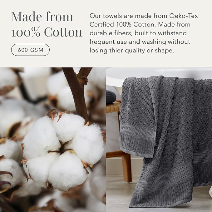 NY Loft 100% Cotton Hand Towel 6 Pack | Super Soft & Absorbent Quick-Dry Hand - Image 4
