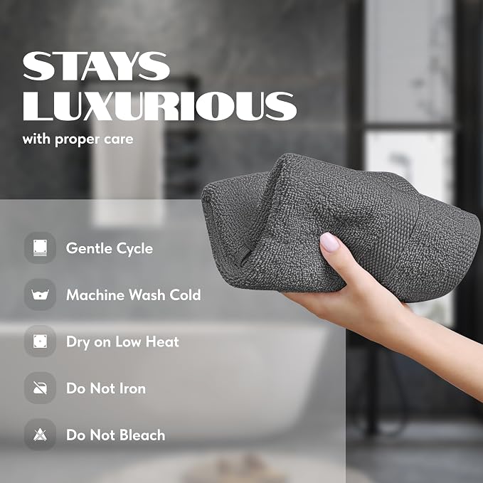 White Classic Wealuxe Grey Hand Towels - Image 6