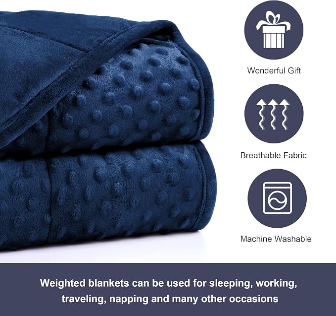 Alomidds Weighted Blanket for Adults, Weighted Blankets Queen Size 60"x80" - Image 5