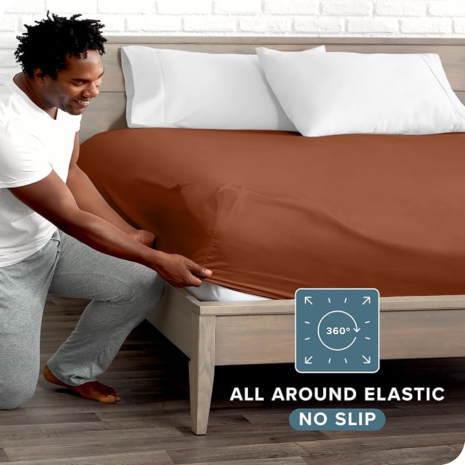 Bare Home Fitted Bottom Sheet Queen Size - Image 3