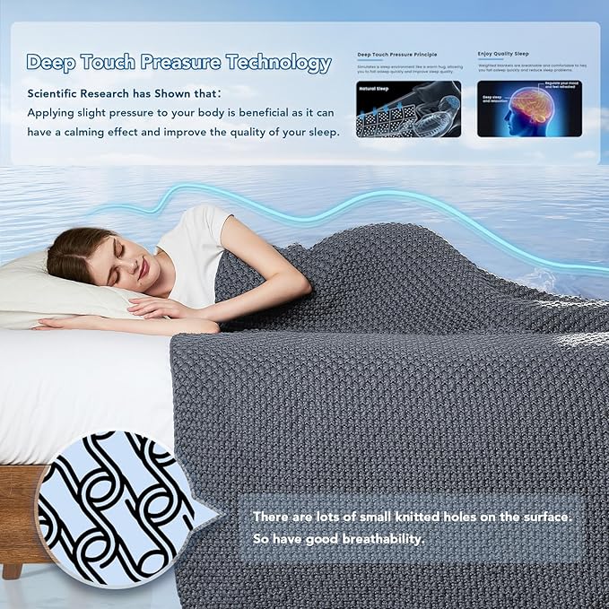 Topcee Knitted Weighted Blanket - Image 3