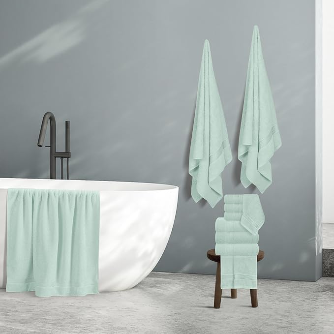 Belizzi Home 100% Cotton Towel Set, Contains 6 Soft Bath Towel, 6 Hand Towels - Image 5