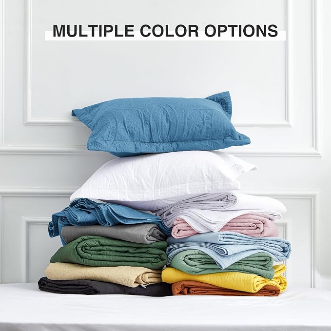 Love's cabin Quilts for Full Bed Misty Blue Bedspreads Bedding Set - Image 8