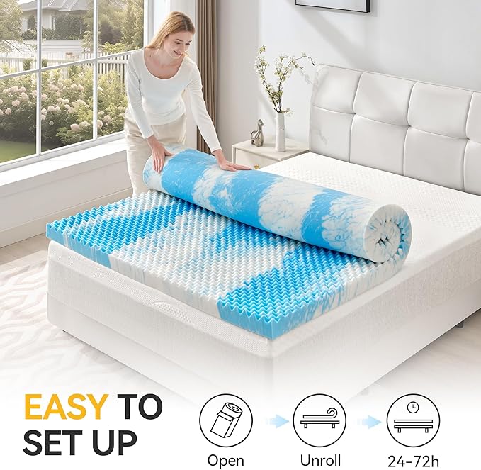 SINWEEK 3 Inch Egg Crate Memory Foam Mattress Topper Twin Size, Soft Mattress - Image 7