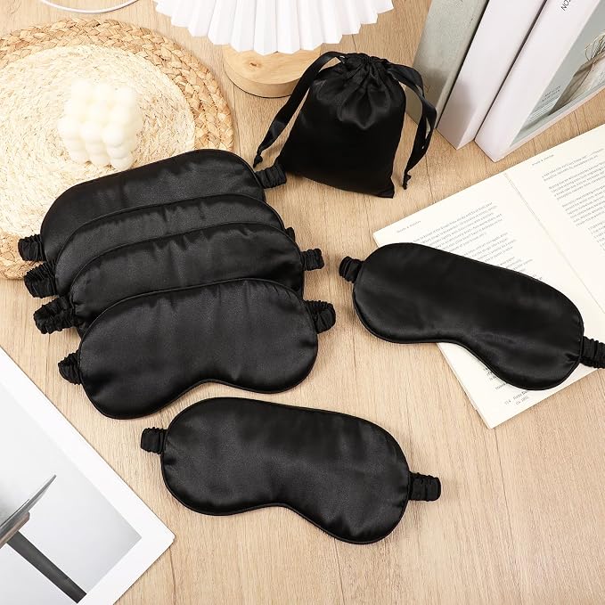 20 Pieces Silk Sleep Mask with Adjustable Strap, Women Men - Image 7