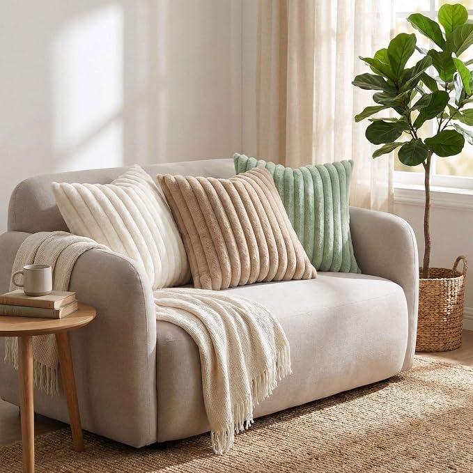 Pallene Faux Fur Plush Throw Pillow Covers 18x18 Set of 2, Luxury Soft Fluffy - Image 6