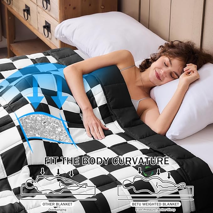 Black Checkered Weighted Blanket - Image 2