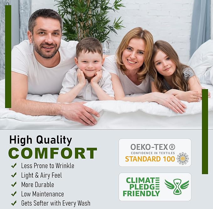 RUVANTI 100% Cotton Sheets – Twin Size Percale Bedding, Cooling & Breathable - Image 7