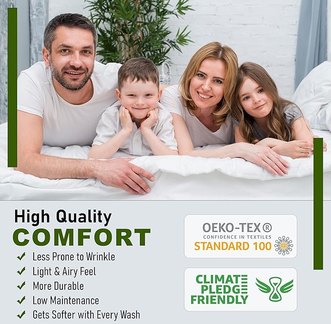 RUVANTI 100% Cotton Sheets – King Size Percale Bedding, Cooling & Breathable - Image 8