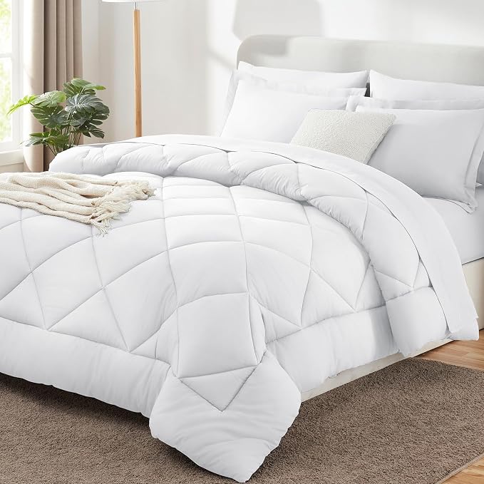 CozyLux Queen Comforter Set White by CozyLux