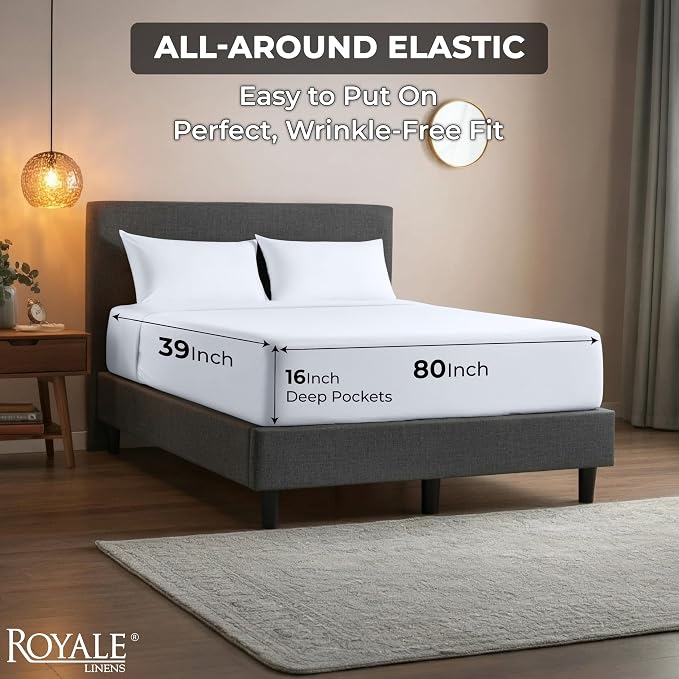 Royale Linens 100% Organic Cotton 2 Pack Fitted Sheet - Image 3