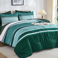 WONGS BEDDING 7 Pieces Comforter Set Queen Size, Emerald Green Boho Soft by WONGSBEDDING
