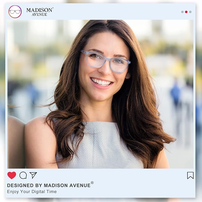 Madison Avenue Blue Light Blocking Glasses Anti Eyestrain UV Glare Blue Light - Image 2