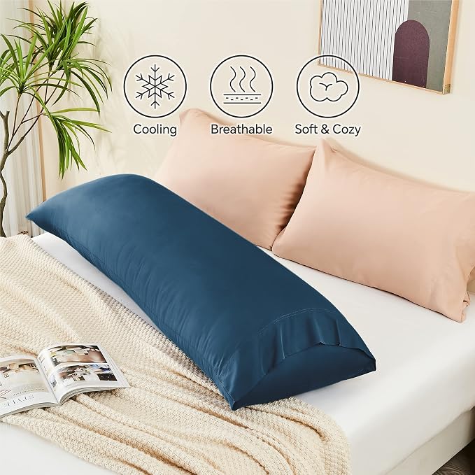 BEDELITE Body Pillow Cover, 20x54 Inches, Rayon Made from Bamboo, Breathable & - Image 5