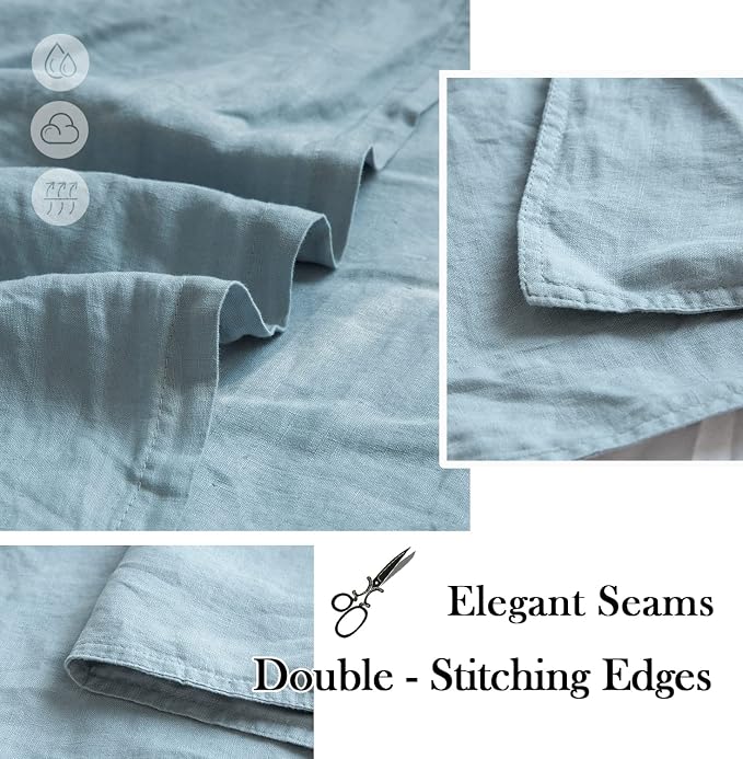 Simple&Opulence 100% Washed Linen Euro Shams 26'' x 26'' Pack of 2, Basic Style - Image 3
