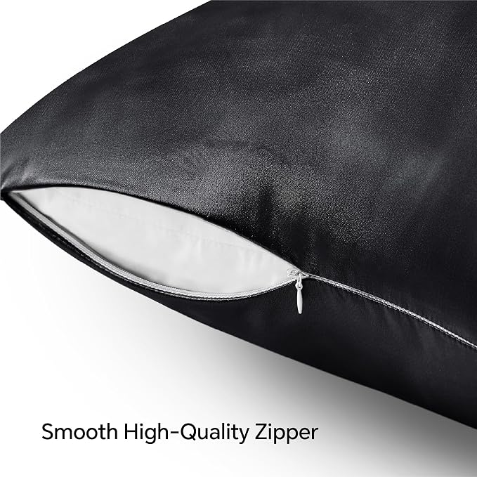 BEDELITE Satin Pillowcase with Zipper 2 Pack, Super Soft and Cooling Similar to - Image 5