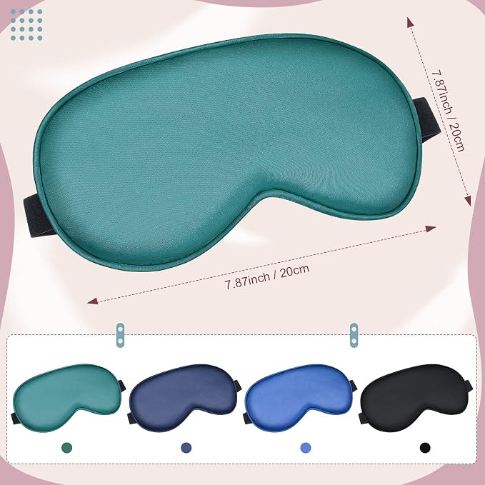 BBTO 4 Pcs Silk Sleep Eye Masks Smooth Soft Satin Eye Covers - Image 2