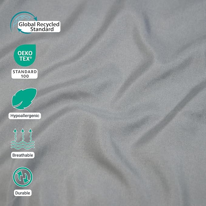 ZPECC King Flat Sheet Only 1 Pack, Durable Light Gray Top Bed Sheets - Image 2
