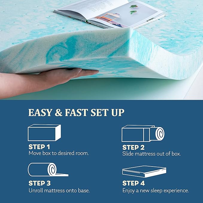 EGO Topper 3 Inch King Memory Foam Mattress Topper, Gel Foam Mattress Topper - Image 6