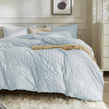 JELLYMONI Baby Blue Duvet Cover Twin Size, Soft Breathable Seersucker Duvet by JELLYMONI