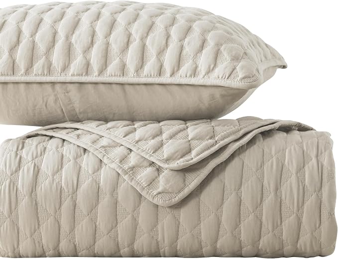WDCOZY Light Beige Quilt King Size Bedding Set - Image 8