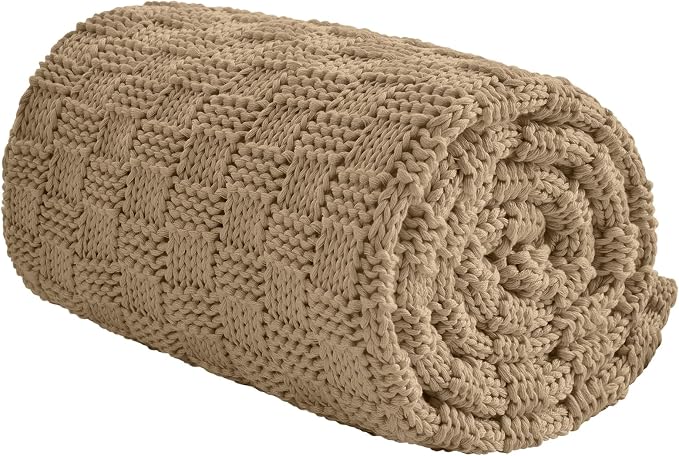 Knitted Weighted Blanket for Adult, No Beads Heavy Blanket 60” x 80'' 10lbs by Unknown