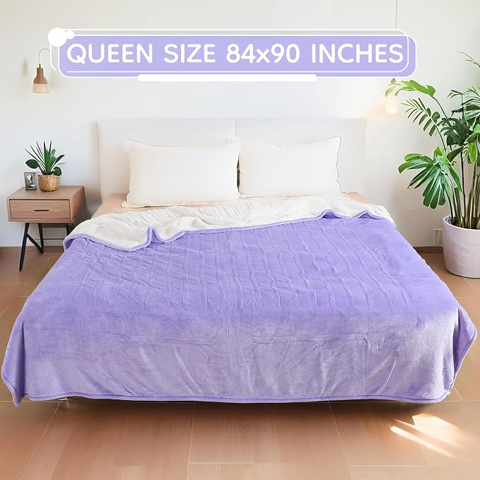 LaffyLo Electric Heated Blanket Queen Size 84 x 90, Dual Control, Fast Heating - Image 7
