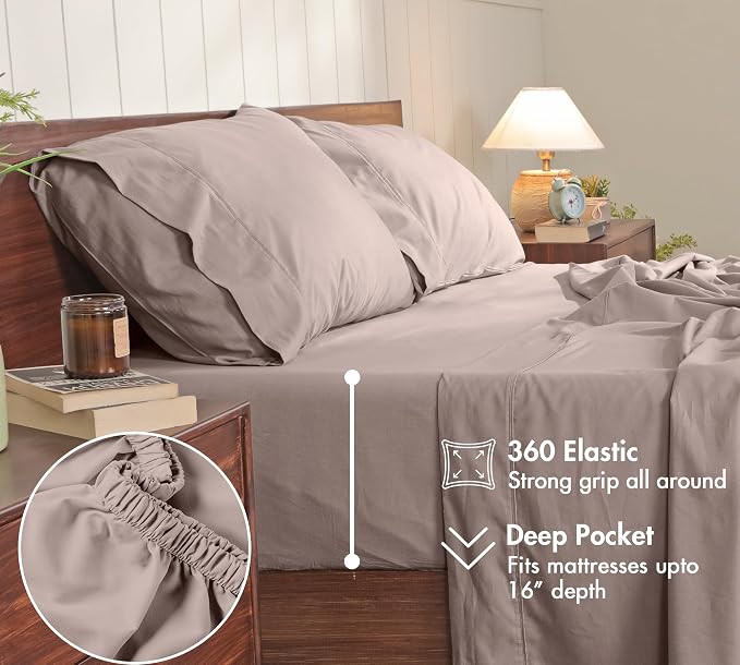 RUVANTI 100% Cotton Sheets – King Size Percale Bedding, Cooling & Breathable - Image 6