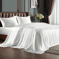BEDELITE Satin Sheets Queen Size Bed Set, Luxury Soft White Silky Sheets by BEDELITE