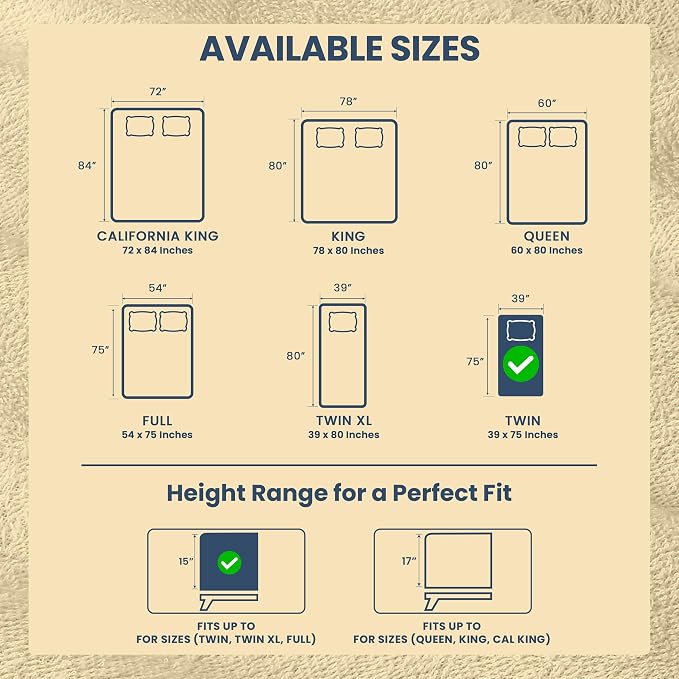 Twin Size Mattress Protector Waterproof, Premium 200 GSM Terry Mattress Cover - Image 3