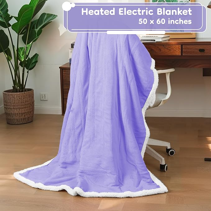 LaffyLo Heated Throw Blanket 50 x 60, Fast Heating Electric Blanket, Dual-Sided - Image 5