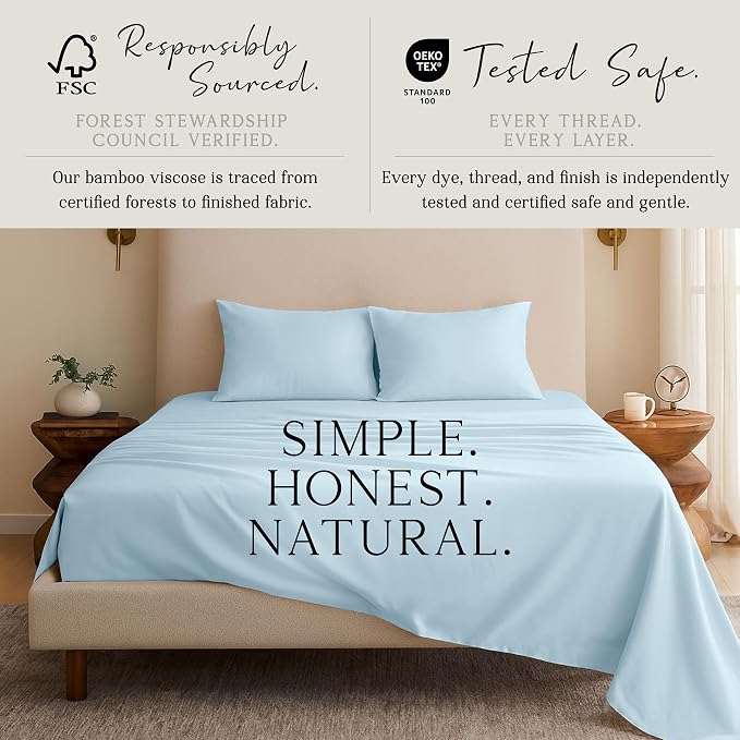 Karissa Mae Cooling Bamboo Viscose Queen Size Pillowcase Set | 100% FSC - Image 4
