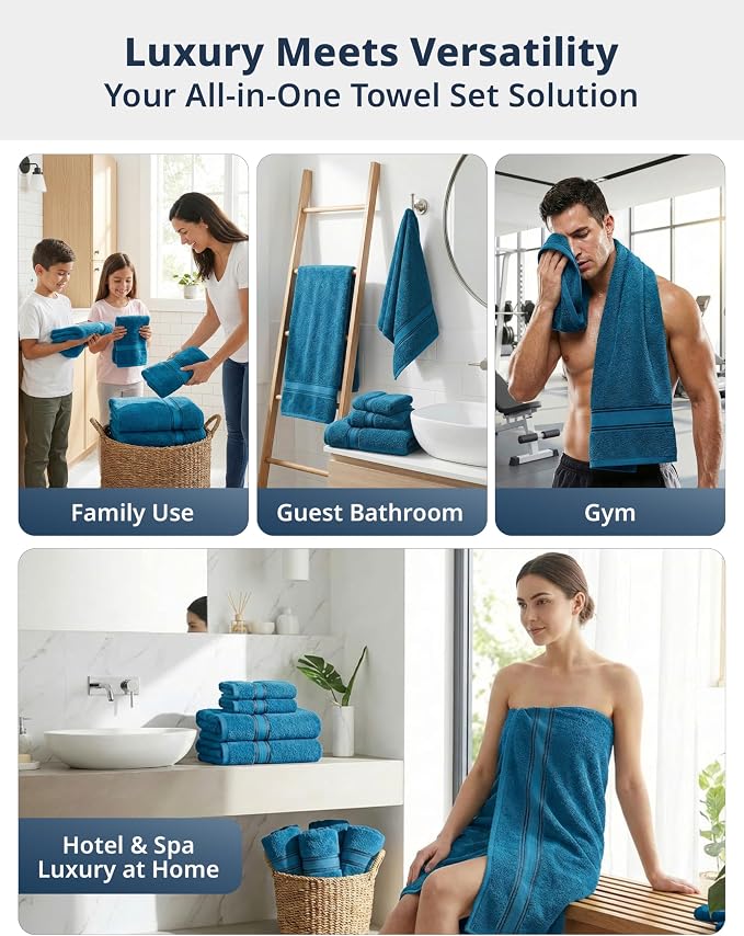 LANE LINEN 18Pc 100% Cotton Bath Towels – 6 Bath, 6 Hand Towel & 6 Washcloths - Image 5