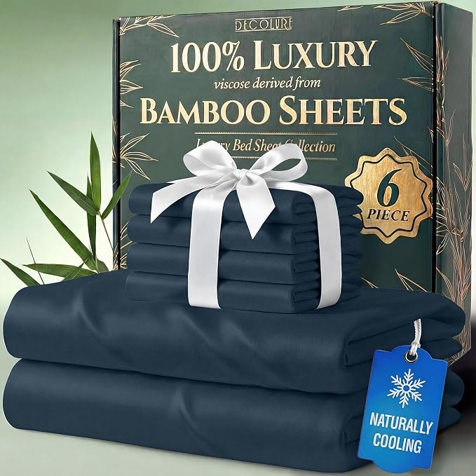 DECOLURE 100% Viscose Derived from Bamboo Sheets Queen Size by DECOLURE
