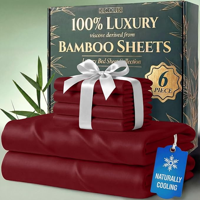 DECOLURE 100% Viscose Derived from Bamboo Sheets Queen Size by DECOLURE